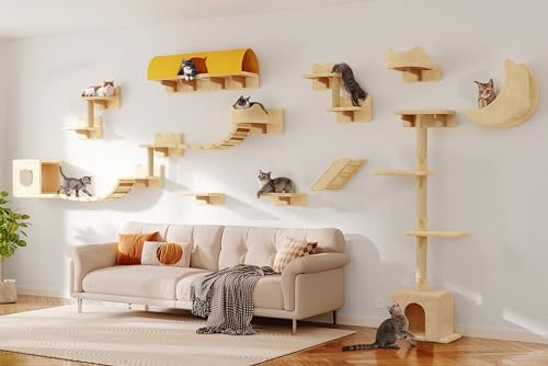Cat Wall Furniture (Beige / 26 Piece Set)