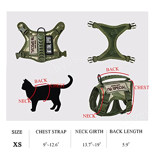 Tactical Cat Harness for Walking Escape Proof (Large / green-camo)