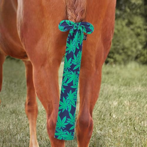 Stretchy Tail Guard for Horses (Green Leaves)