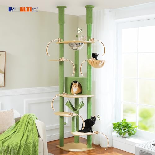 Floor to Ceiling Cat Tree (XXL(93''-101'') / Green)