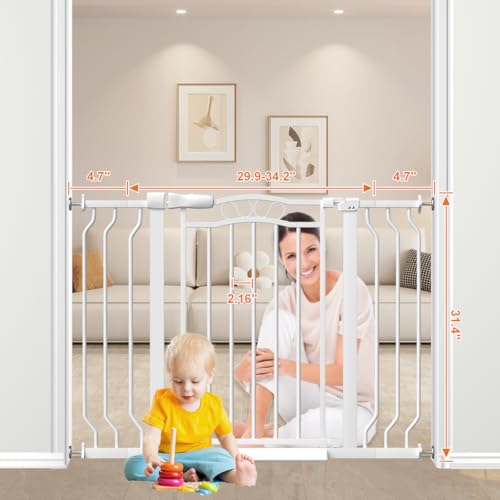 29.53 43.3“ Extra Wide Baby Gate (White / 29.53"-43.30")
