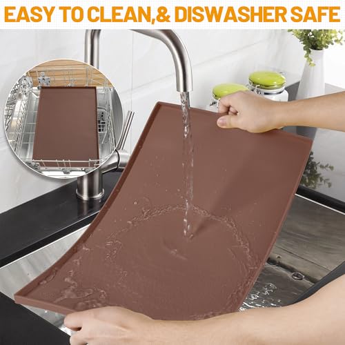 Dog Feeding Mat (Brown / 19"l X 12"w)