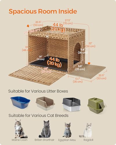 Cat Litter Box Enclosure (Goose Yellow / M (27.5" L x 20.5" W x 22" H))