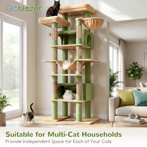 Cactus Giant Tall Heavy Duty Cat Tower for Indoor Large Cat (Green / 83 inch)