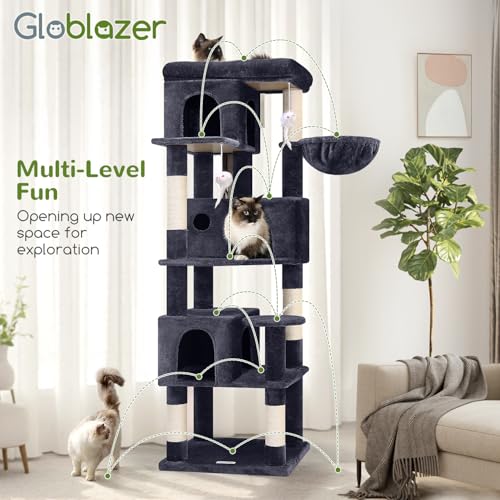 F66 Corner Cat Tree (Dark Grey / 66 inch)