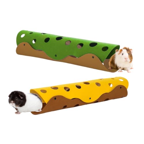 2Pack Guinea Pig Tunnel and Tube (Green&Yellow)