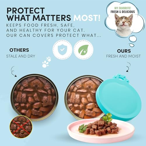 4 Pack Universal Pet Food Can Covers Lids (Aurora Greens / 4 Piece Set)