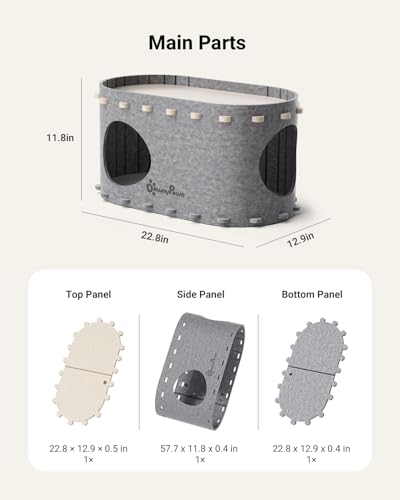 Cat House for Indoor Cats (Light Gray / Single)