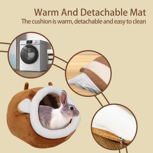 Guinea Pig Bed House & Hideout for Rat Bearded Dragon Hedgehog Ferret to Sleep and Hide (Large / 2.Sika deer)