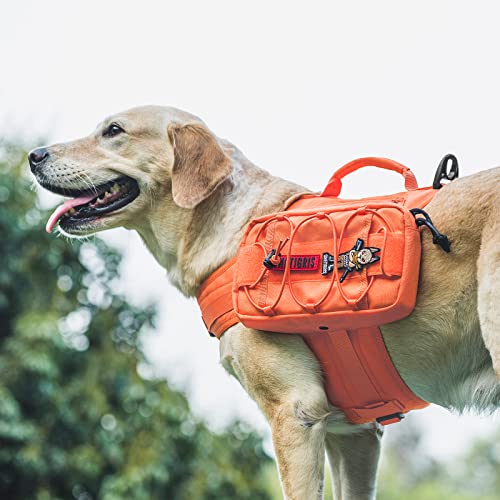 Dog Backpack for Medium & Large Dogs (Orange / Large)