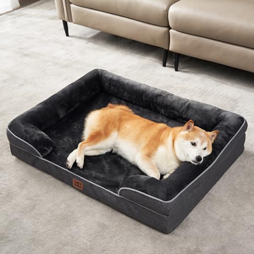 Orthopedic Dog Bed Medium Size Dog (Dark Grey / 30.0"l X 20.0"w X 6.5"th)