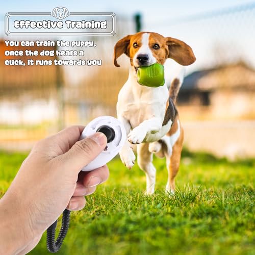 18 Pcs Dog Training Clicker with Wrist Strap for Pets (White)