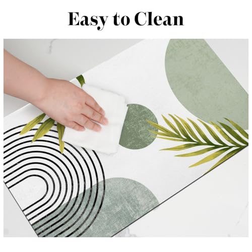 Dog Food Mats for Floors (Boho Green / M(16"×24"))