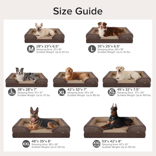 Orthopedic Extra Large Dog Bed (Dark Brown / XXL (48"x 35"x 7.5"))