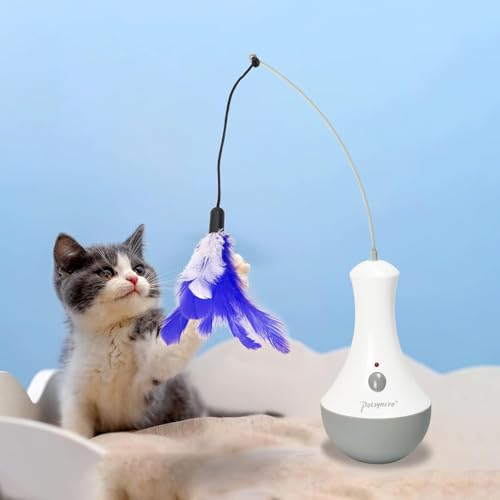 Replacement Feather Wand for Cat Toys Automatic Electric Tumbler Cat Exercise Toy for Play Kitten Teaser Feather (Feather)