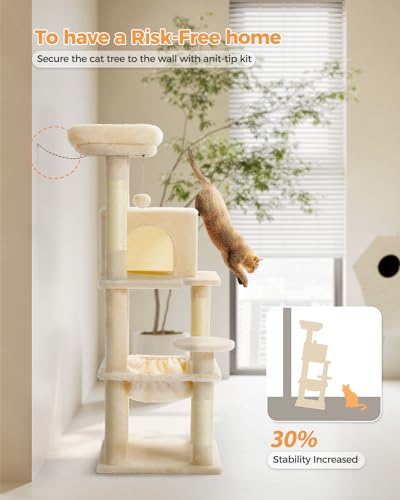 32" Small Cat Tree for Kittens & Small Cats (Beige / 46 Inches)