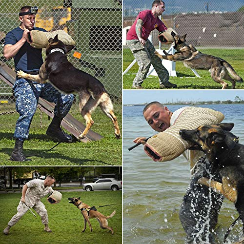 Dog Bite Training Set Professional Dog Bite Sleeve Arm with Whip Agitation Stick for Dogs Training Equipment Protection for Biting Playing Tugging Toy Interactive Pitbull German Shepherd Puppy K9 (Red)