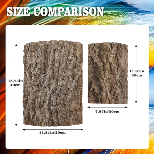 4 Pack Natural Cork Bark Bird Perch Stand (15.7 × 11.8 inch)