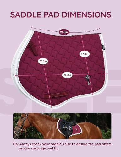 Close Contact Saddle Pad for Horses (Burgundy)