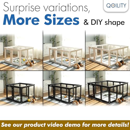 Clear Acrylic Dog Playpen Indoor (Black / 30" Height)