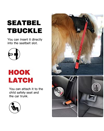 Dog Seat Belt for Car (Set Black+Red)