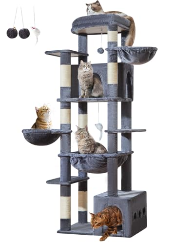 72 in Cat Tree (Smoke Gray)