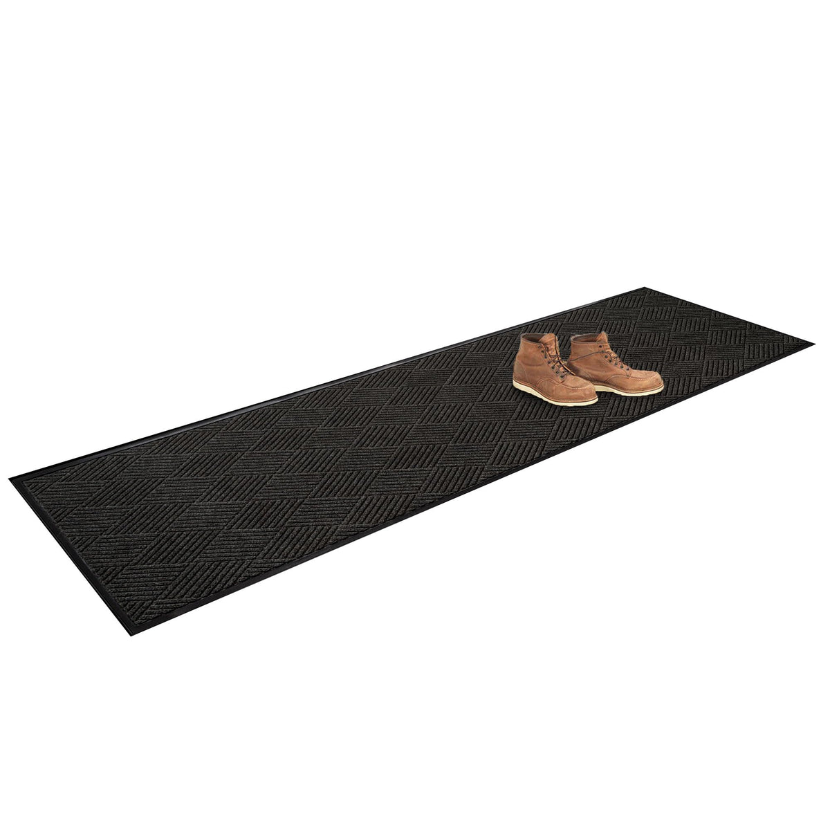 Diamonds Front Door Mat Indoor Outdoor Entrance (Runner 35.5"x118" (3’x10’) / Charcoal)