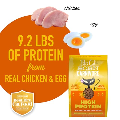 Tiki Cat Born Carnivore High Protein Dry Cat Food Chicken & Egg (11.1 Pound (Pack of 1))