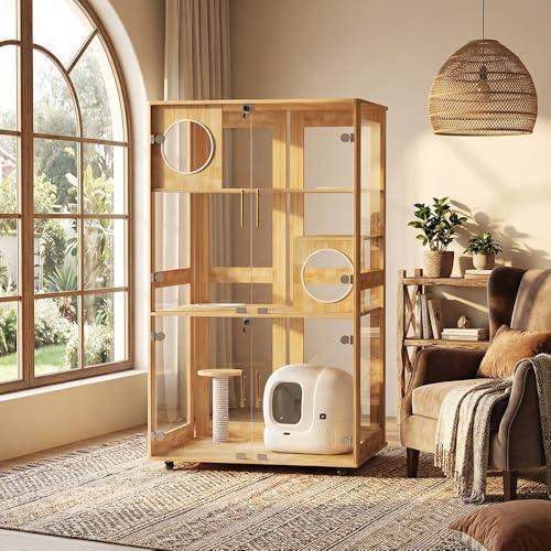 cat Villa Elegant Cat Villa Spacious Indoor House Cage with Panoramic Views Treat Cats to a Luxurious Living Space in Style