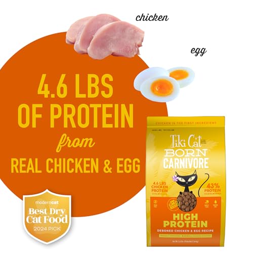 Tiki Cat Born Carnivore High Protein Dry Cat Food Chicken & Egg (5.6 Pound (Pack of 1))