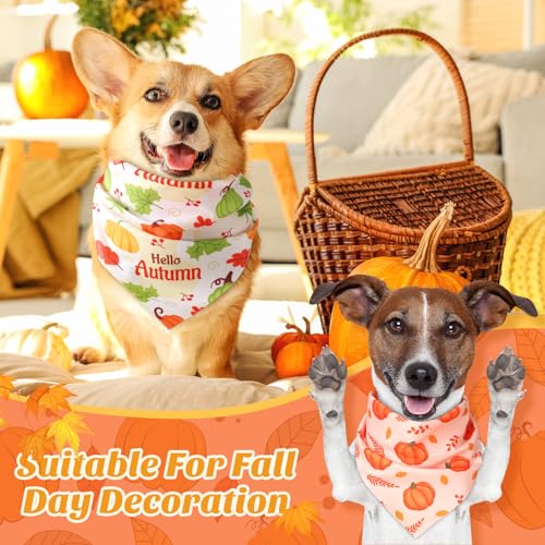 200 Pcs Fall Dog Bandanas Bulk (Orange, Yellow, Brown / Fall Pumpkin)