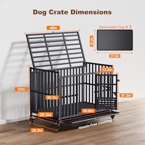 Heavy Duty Dog Crate (48.0"L x 29.2"W x 37.0"H)