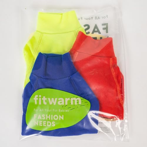 3 Pack Classic Fleece Dog Sweater (X-Large / Red-Blue-Yellow)