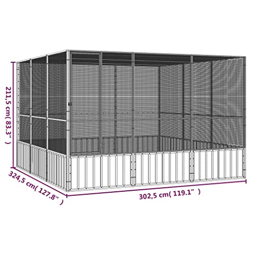 Steel Bird Cage (119.1" x127.8" x83.3" / Grey)