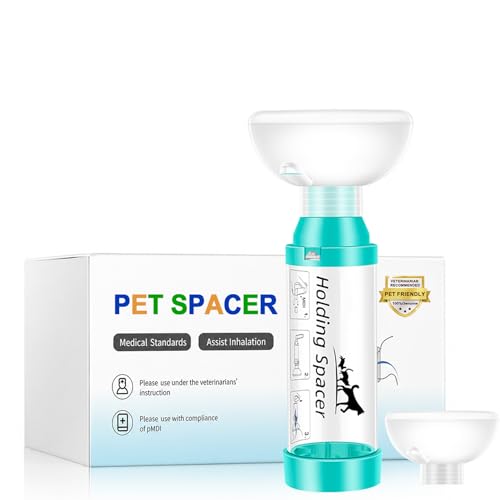 Cat Inhaler Spacer with Round Silicone Mask (Light Green / S + M Masks Included)