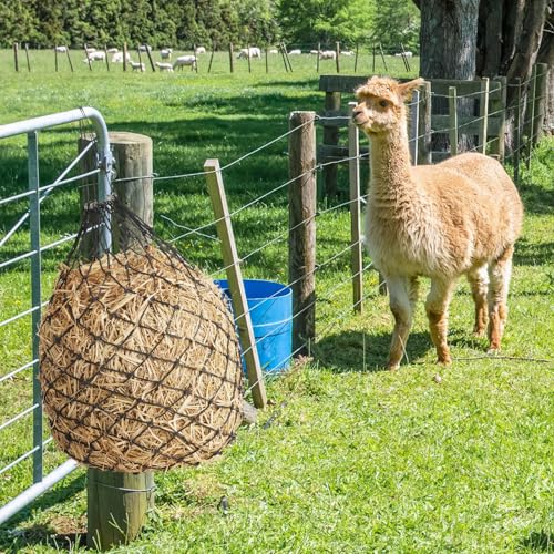 4 Pcs Slow Feed Hay Net Feeder Hay Bag for Horses Slow Feeder 40 Inch Length with 2 Inch Holes Hanging Horse Feed Net for Goat Cattle Equine Stalls Barn Supplies (Black)