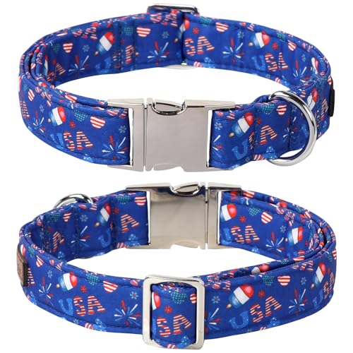4th of July Dog Collar with Bowtie (Popsicle USA / Small (Pack of 1))