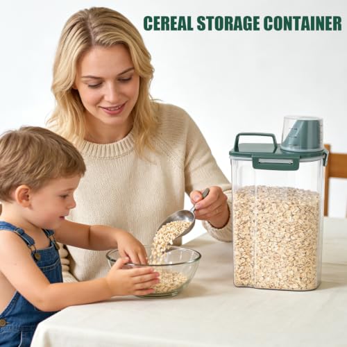 3 Lbs Pet Dog Food Storage Container for Bird Seed Rice Flour (Pine Green-3L)