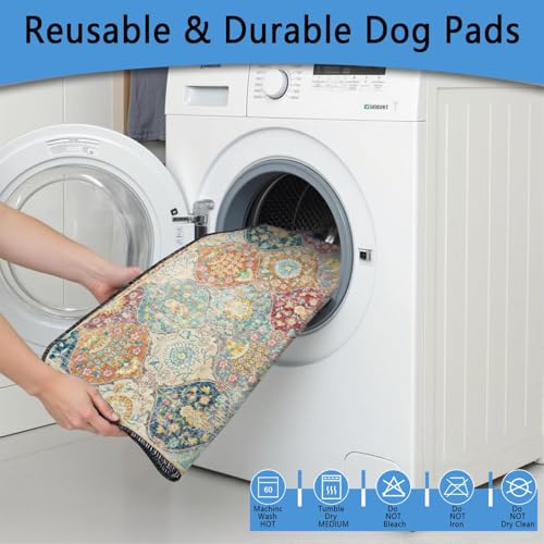 Washable Pee Pads for Dogs 2 Pack (48"x48"(2 Pack) / F Multi)