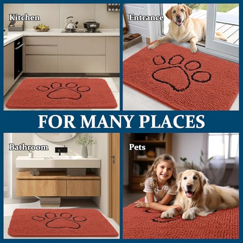 Dog Door Mat for Muddy Paws 30x20 (Maple Red / 30" X 20")