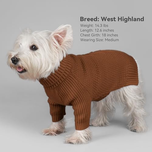 Dog Sweater Long Sleeve Warm Sweaters for Giant Breed Dogs Boy Girl (Brown / XXXX-Large)
