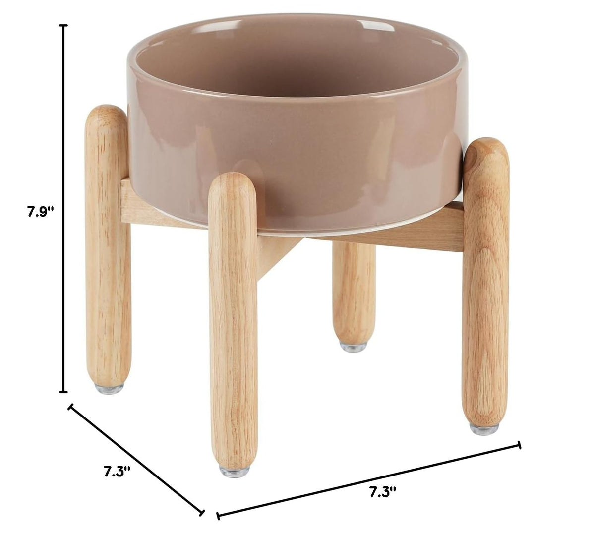 Ceramic Dog Bowls Elevated (Brown Coffee)