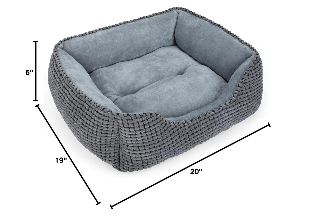 Dog Bed for Large Medium Small Dogs (Grey / L(30’’x 24’’x 9’’))