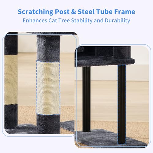 Cat Tree with Toy (Smoky Gray / 49.2 inch)
