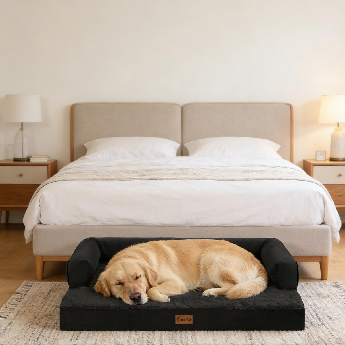 Orthopedic Washable Dog Bed for Large Dogs (Black / 36.0"L x 27.0"W x 7.0"Th)