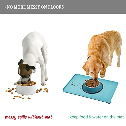 Silicone Pet Feeding Mat (Turquoise / 22" x 14")
