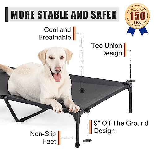 XL Elevated Dog Bed for Large Dogs (Dark Grey / X-Large)