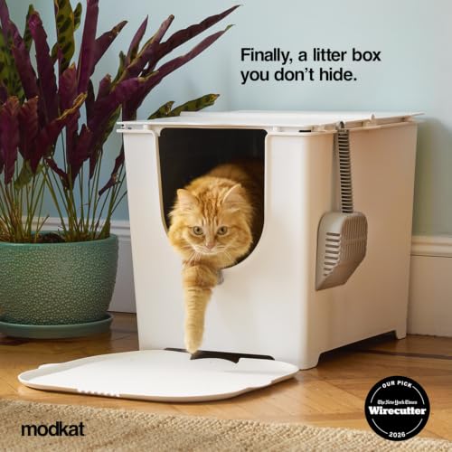 Flip Covered Litter Box (Standard - White)