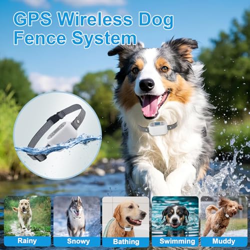 GPS Wireless Dog Fence System with App Control (White)