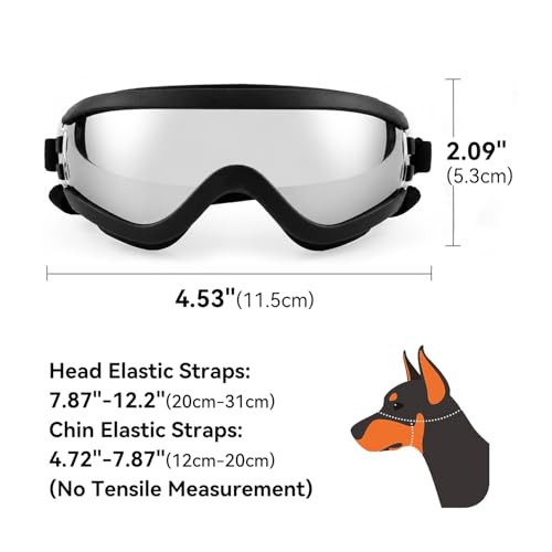 Dog Goggles Medium Breed with UV Protection Windproof Anti (Medium / Black)